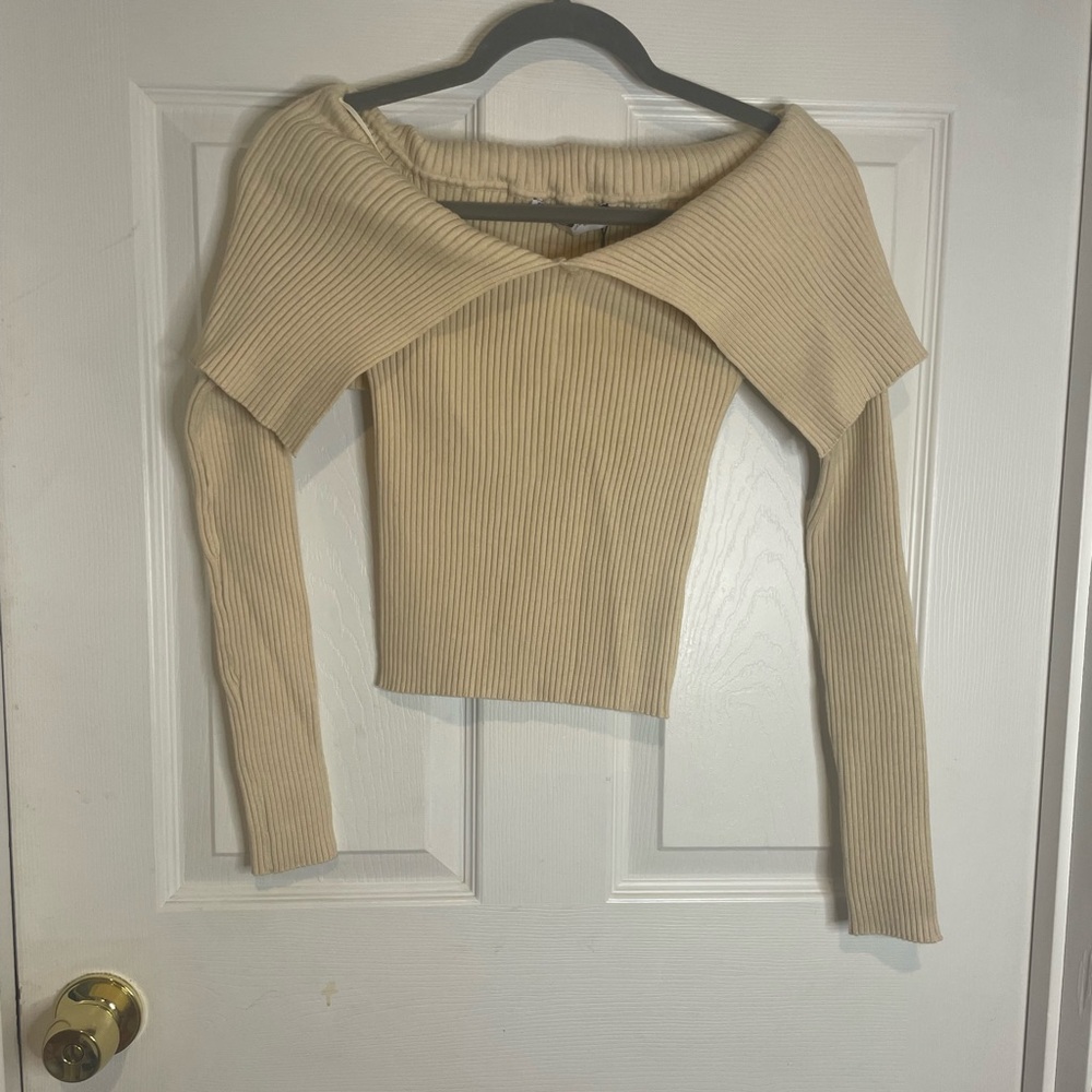ZARA - NWT KNIT OFF THE SHOULDER TOP